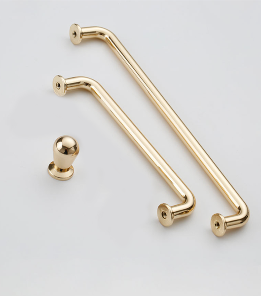 H&aring;ndtak, Metallisk, gull/messing, Blank "Cavallano" knott, 96, 128, 192 mm