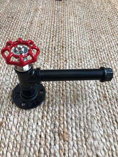 Toalettpapirholder, Svart &ldquo;Single Water Pipe Stopcock&rdquo; &ndash; I...